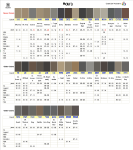 Acura Interior Colors