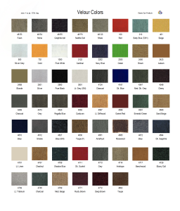 VCC - Velour Color Chart