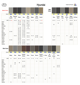 Hyundai Interior Colors