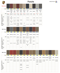 Porsche Interior Colors
