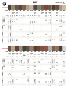BMW 2000-Current Interior Colors