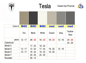 Tesla Interior Colors
