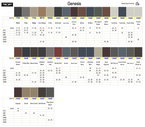 Genesis Interior Colors