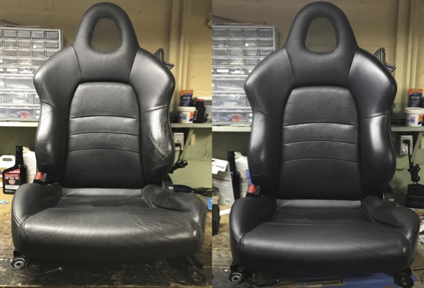 car seat black before/after